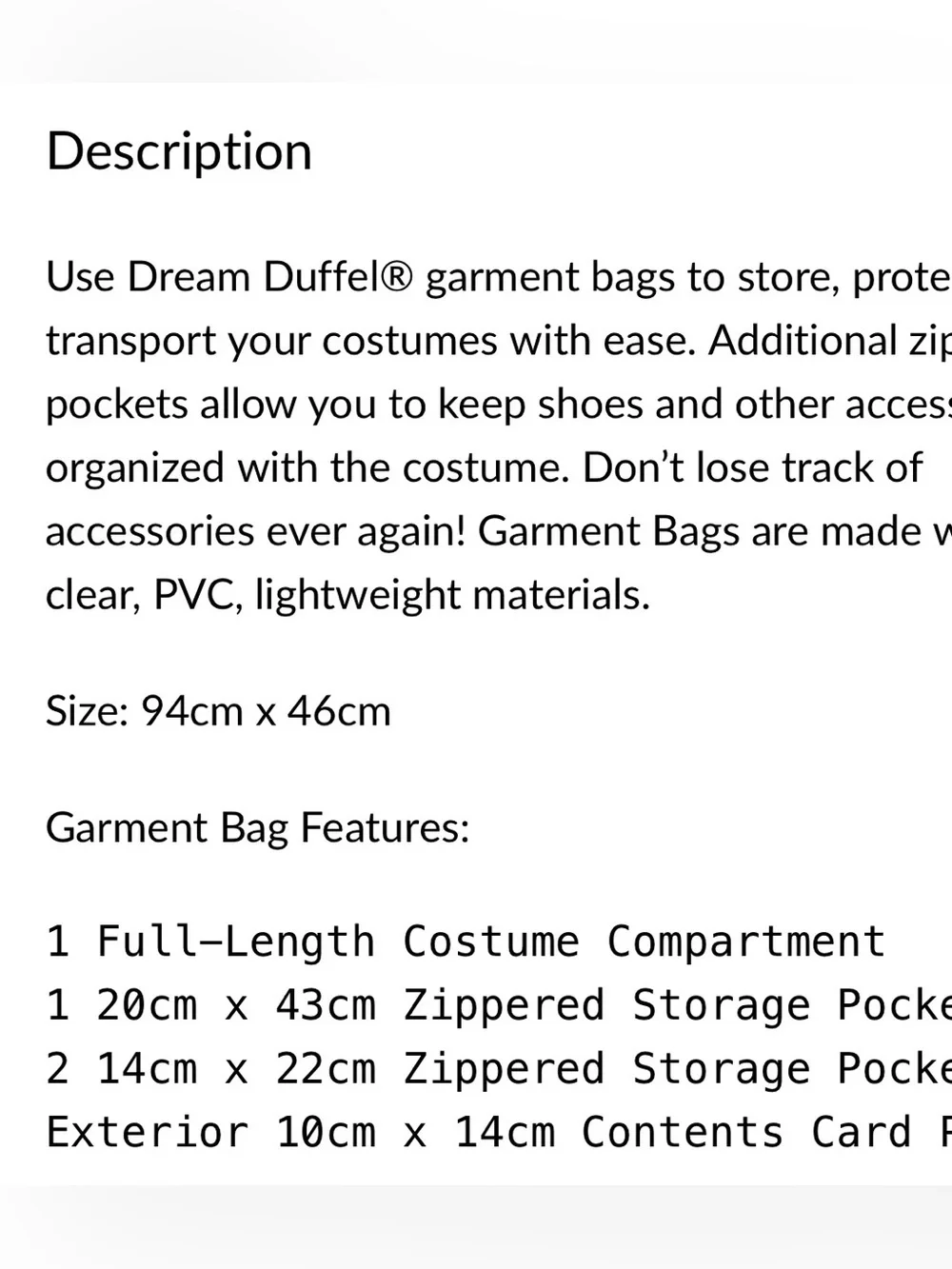 clear gusseted garment bag with fabric trim - dream duffel!